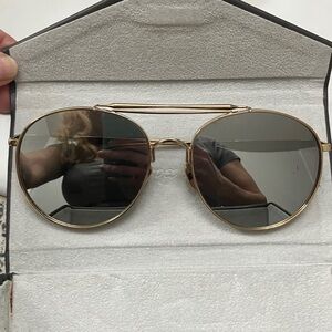 SHADES BEAR Gold Tone Aviator Sunglasses W/Case